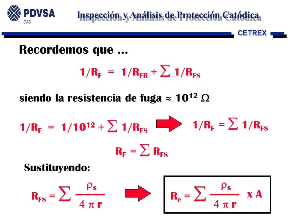 Recordemos que ... 1/RF = 1/RFR +  1/RFS