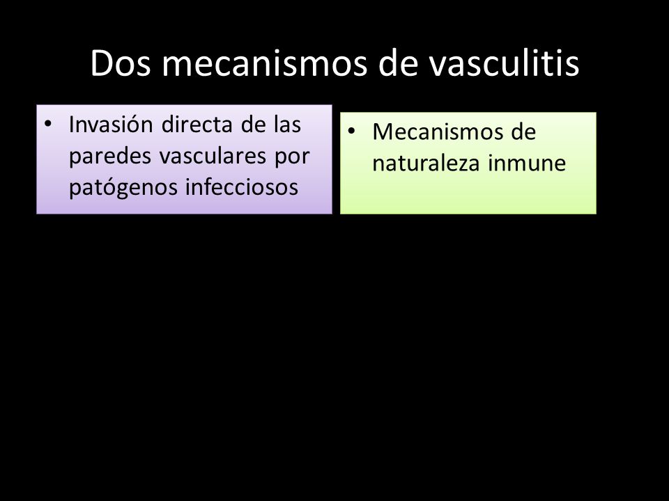 Dos mecanismos de vasculitis