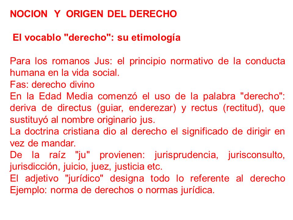 NOCION Y ORIGEN DEL DERECHO