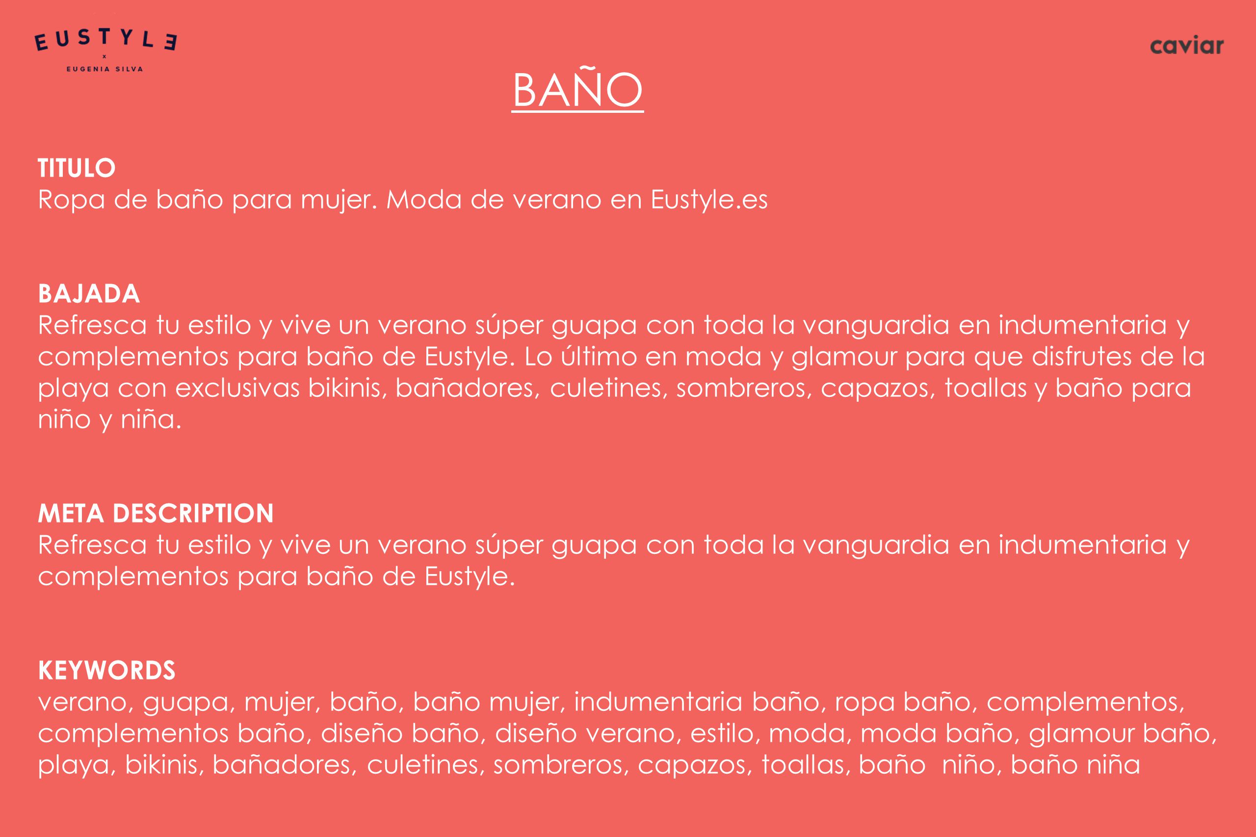 BAÑO TITULO Ropa de baño para mujer. Moda de verano en Eustyle.es