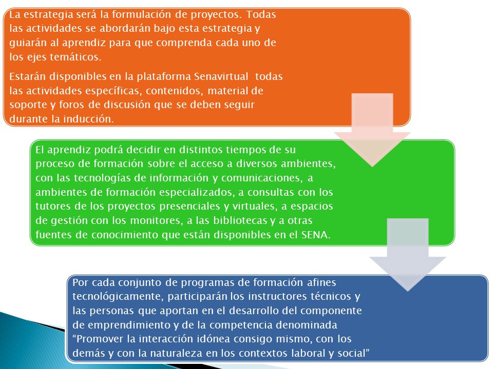 La estrategia será la formulación de proyectos