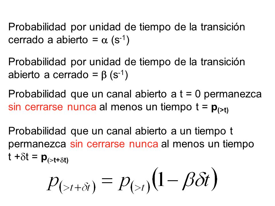 Probabilidad por unidad de tiempo de la transición cerrado a abierto = a (s-1)