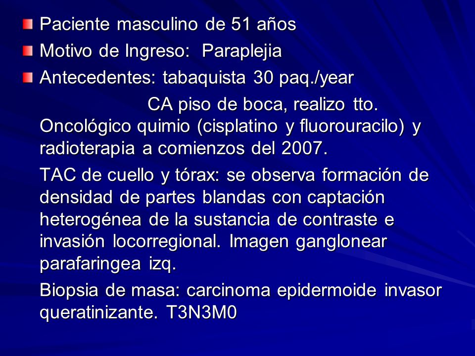 Paciente masculino de 51 años