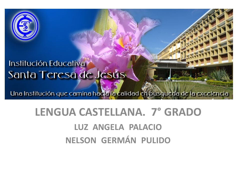 LENGUA CASTELLANA. 7° GRADO LUZ ANGELA PALACIO NELSON GERMÁN PULIDO