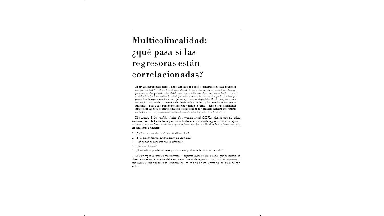 ¿qué pasa si las regresoras están correlacionadas