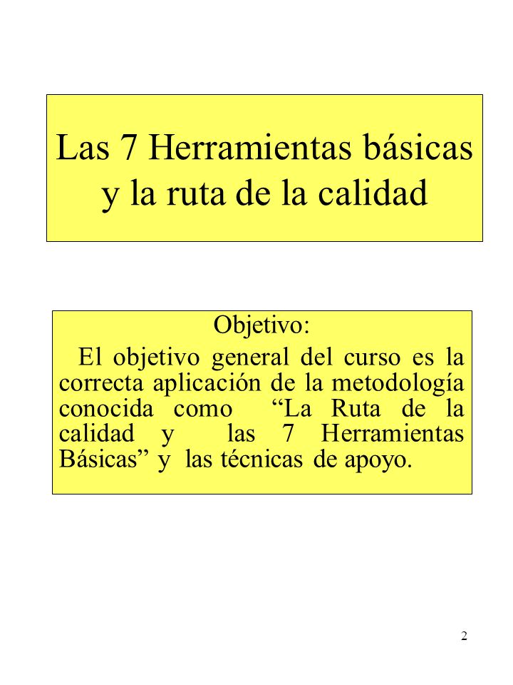 Las 7 Herramientas básicas y la ruta de la calidad