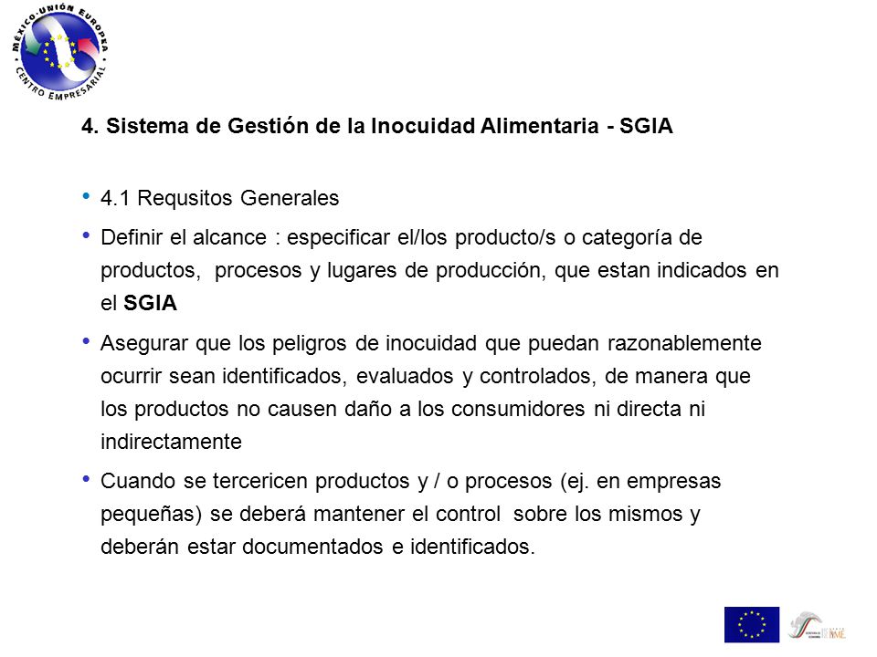 4. Sistema de Gestión de la Inocuidad Alimentaria - SGIA