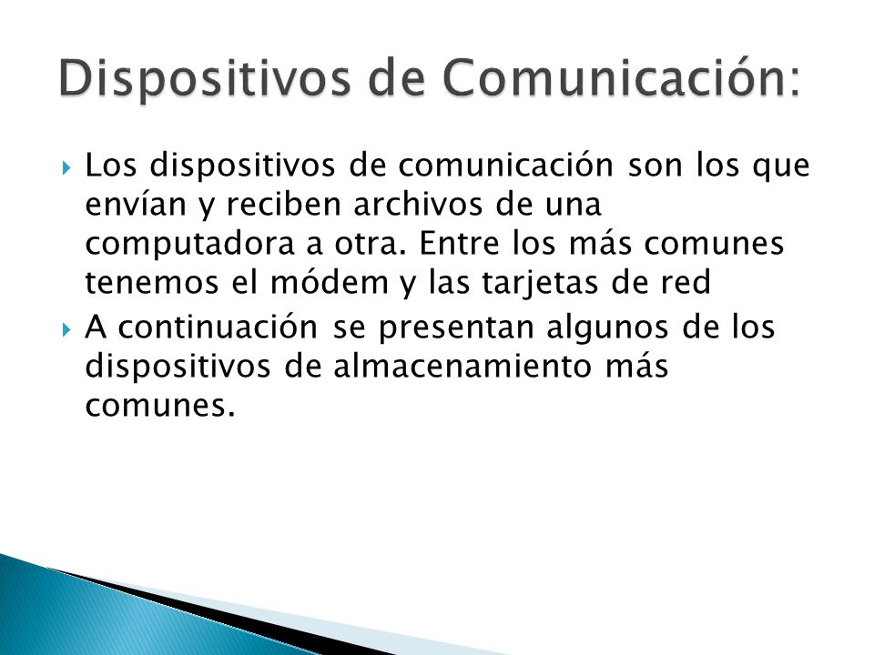 Dispositivos de Comunicación: