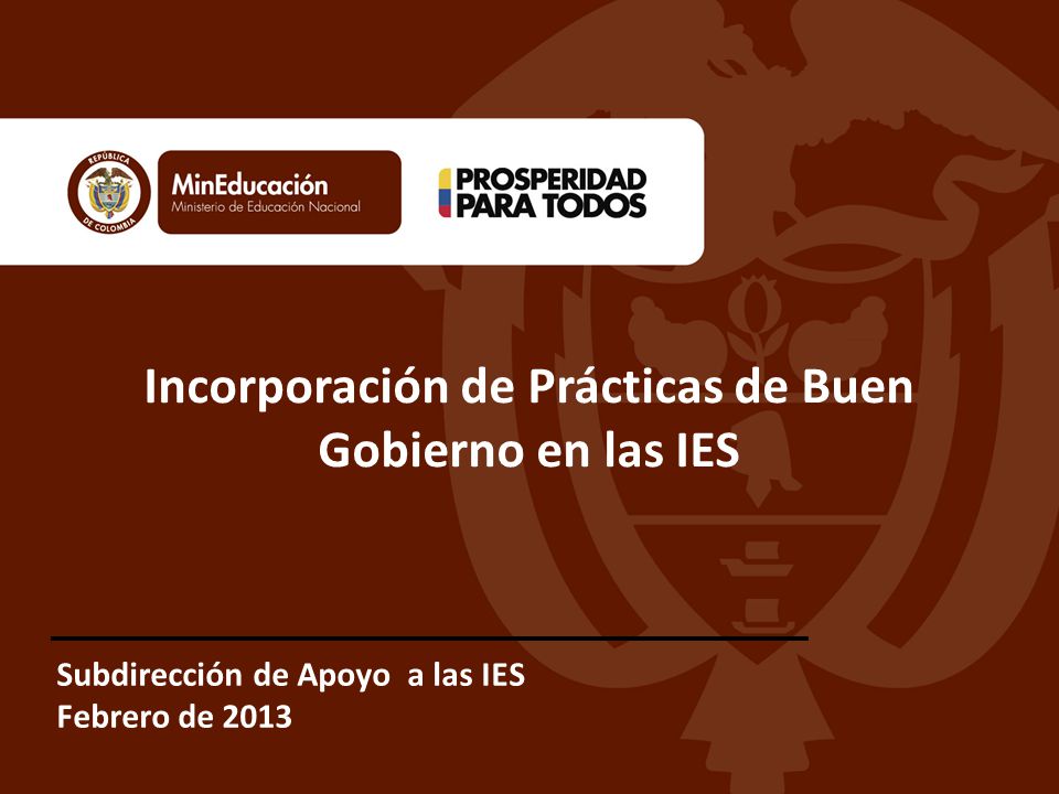 Incorporación de Prácticas de Buen Gobierno en las IES