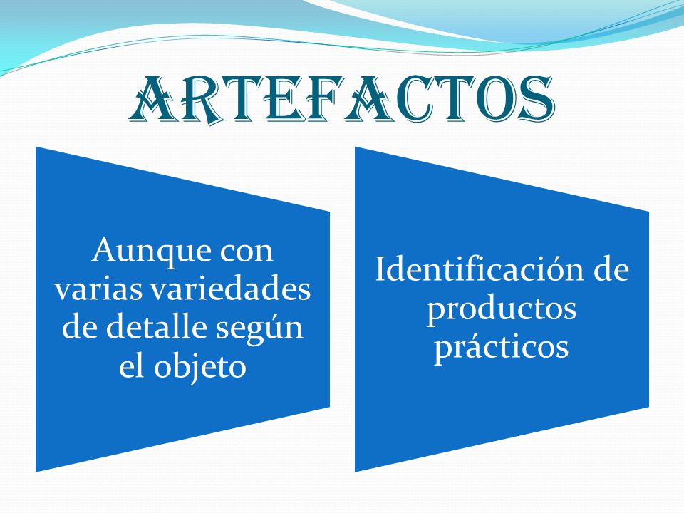 Artefactos Aunque con varias variedades de detalle según el objeto