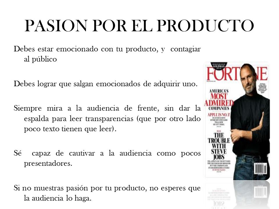 PASION POR EL PRODUCTO