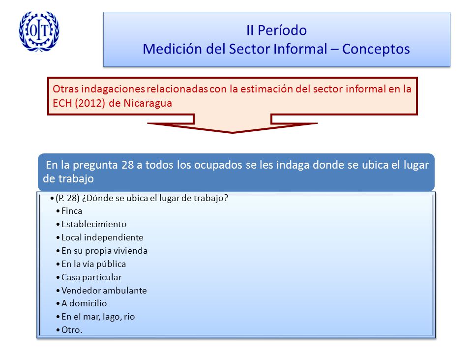 II Período Medición del Sector Informal – Conceptos
