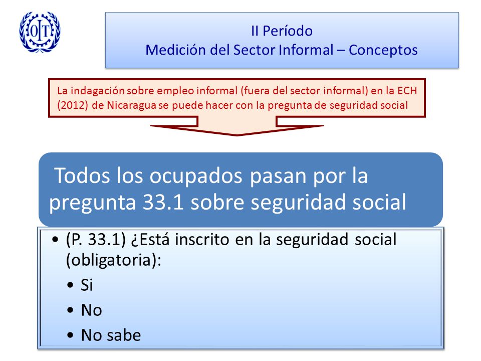 II Período Medición del Sector Informal – Conceptos