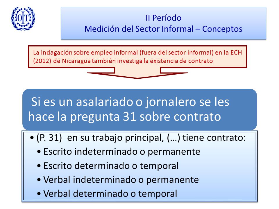 II Período Medición del Sector Informal – Conceptos