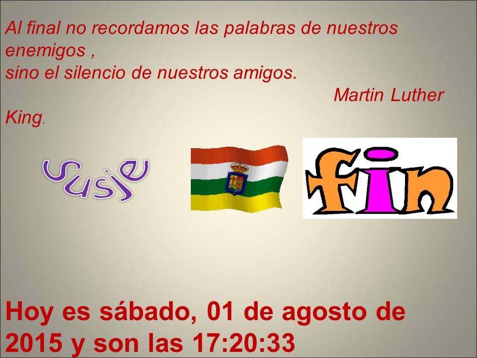 Hoy es martes, 18 de abril de 2017 y son las 14:00:12