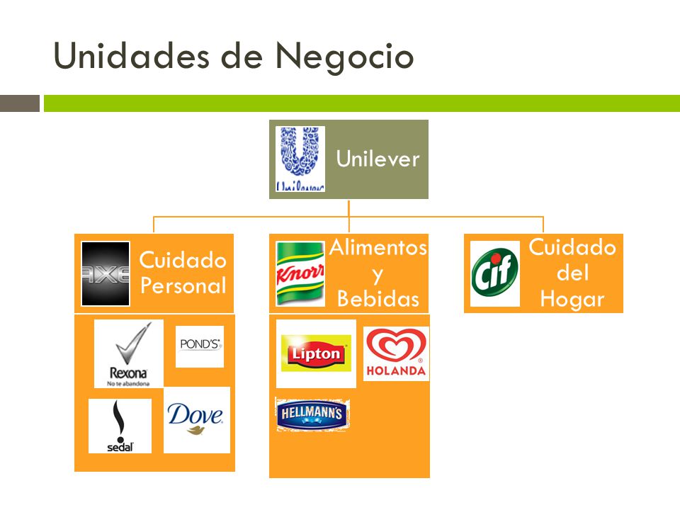 Unidades de Negocio Unilever Cuidado Personal Alimentos y Bebidas