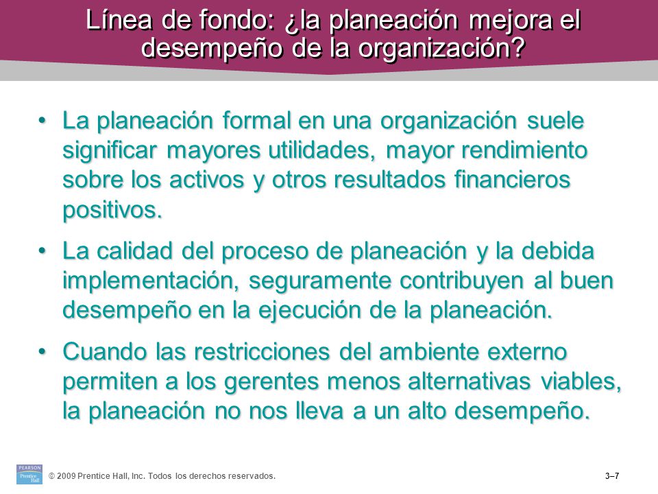 Línea de fondo: ¿la planeación mejora el desempeño de la organización