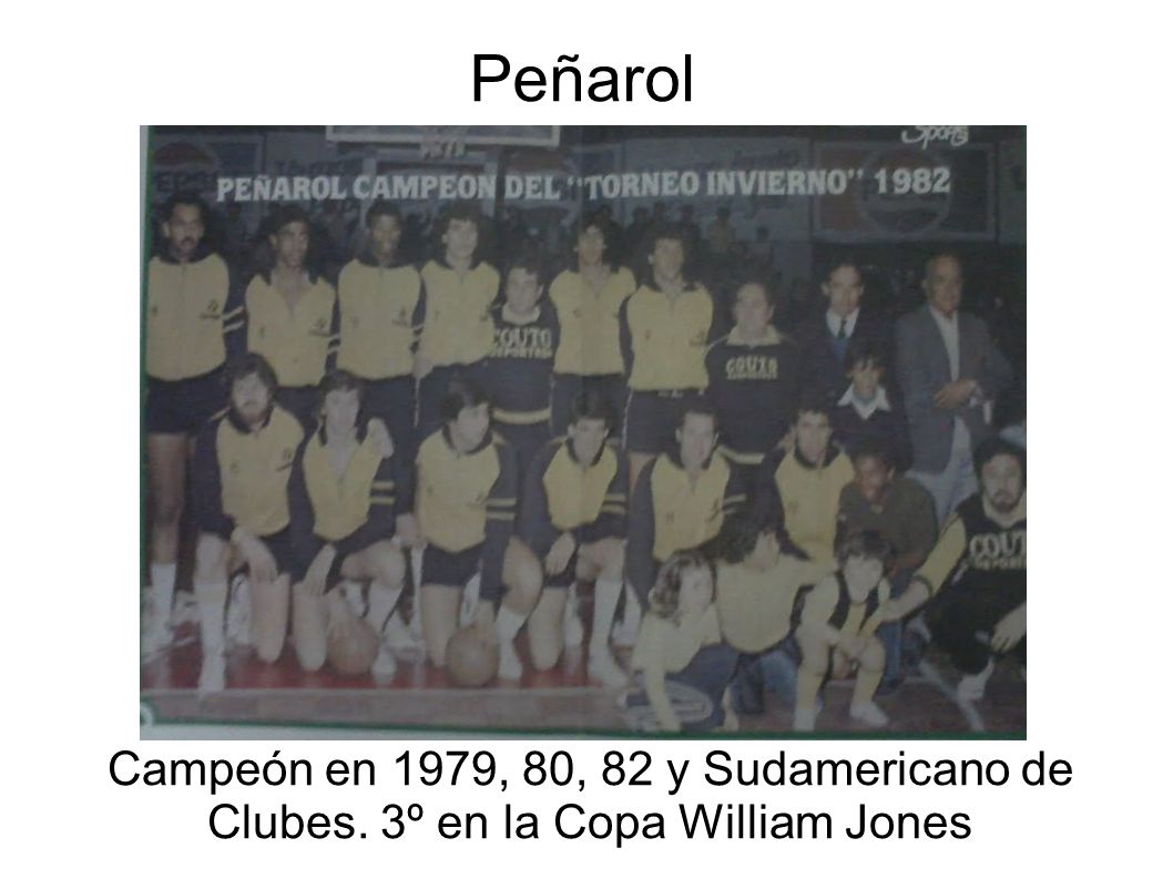 Peñarol Campeón en 1979, 80, 82 y Sudamericano de Clubes. 3º en la Copa William Jones