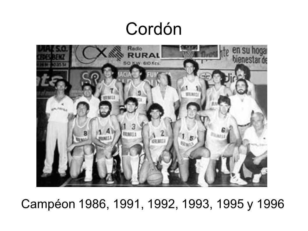 Cordón Campéon 1986, 1991, 1992, 1993, 1995 y 1996