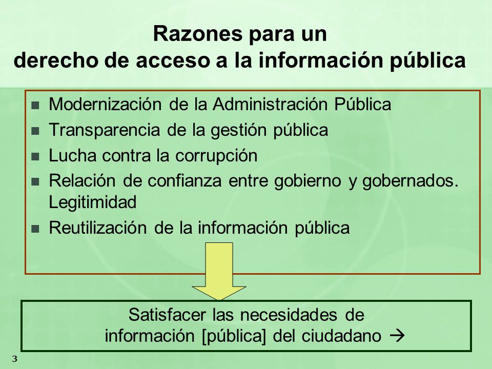Razones para un derecho de acceso a la información pública