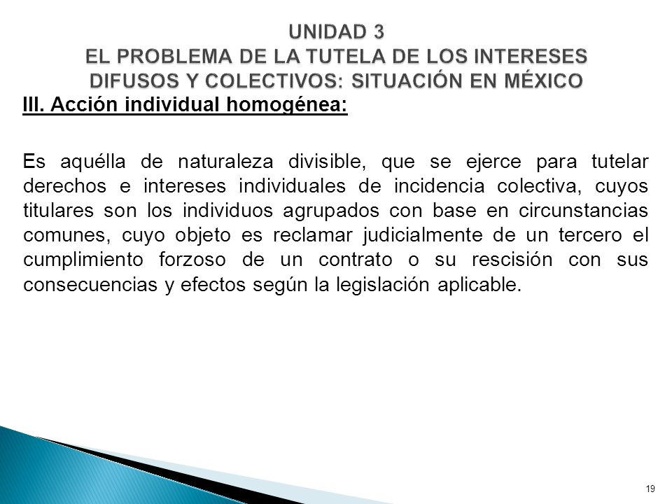 UNIDAD 3 EL PROBLEMA DE LA TUTELA DE LOS INTERESES DIFUSOS Y COLECTIVOS: SITUACIÓN EN MÉXICO