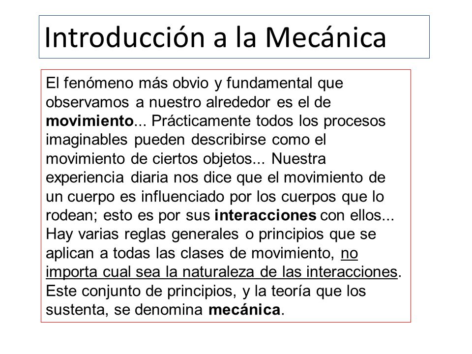 Introducción a la Mecánica