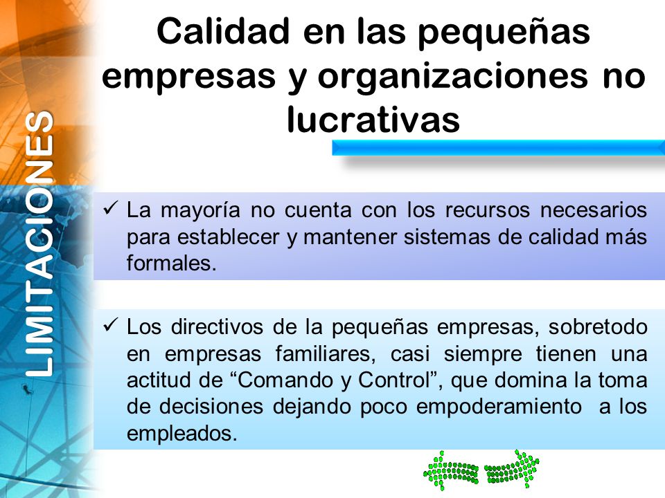 Calidad en las pequeñas empresas y organizaciones no lucrativas
