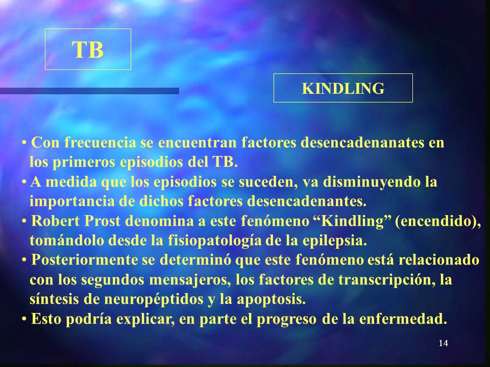TB KINDLING Con frecuencia se encuentran factores desencadenanates en