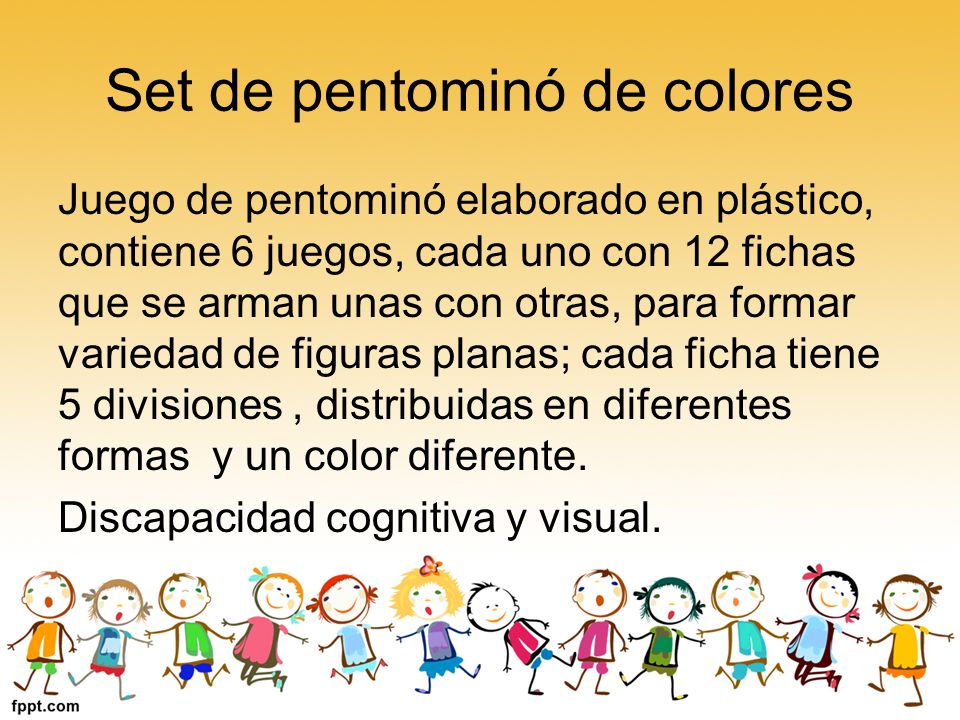 Set de pentominó de colores
