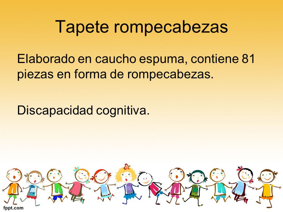 Tapete rompecabezas Elaborado en caucho espuma, contiene 81 piezas en forma de rompecabezas.