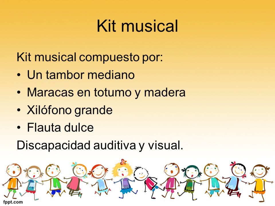 Kit musical Kit musical compuesto por: Un tambor mediano