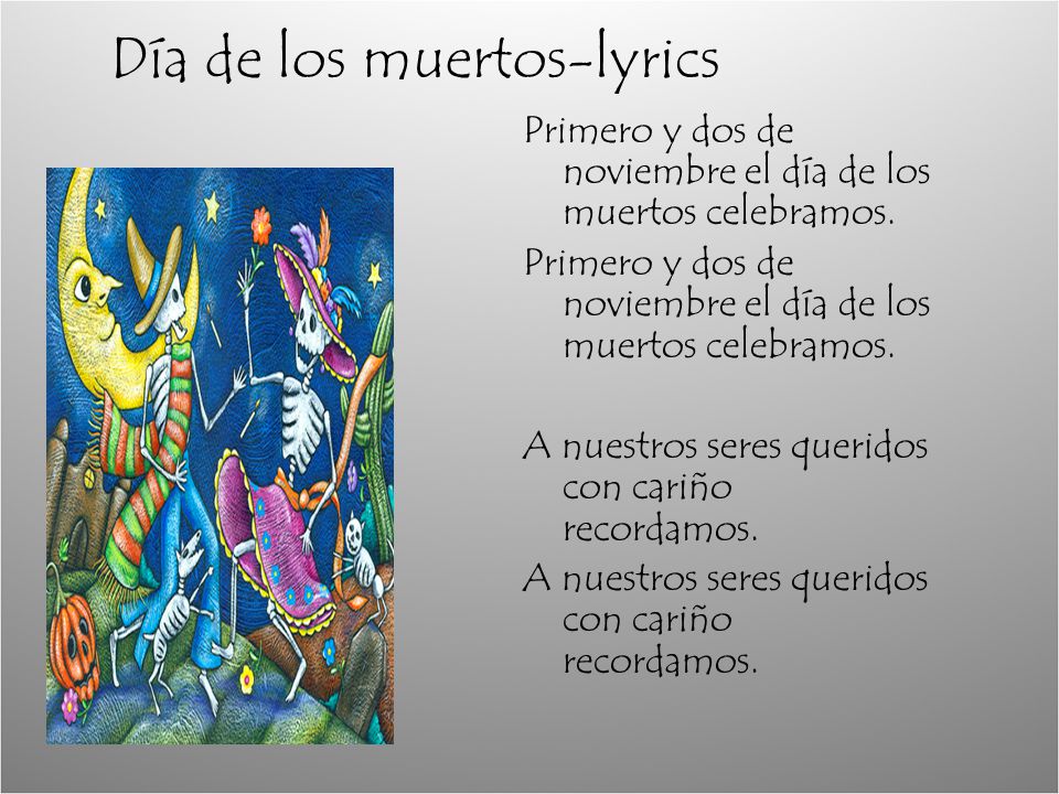 Día de los muertos-lyrics