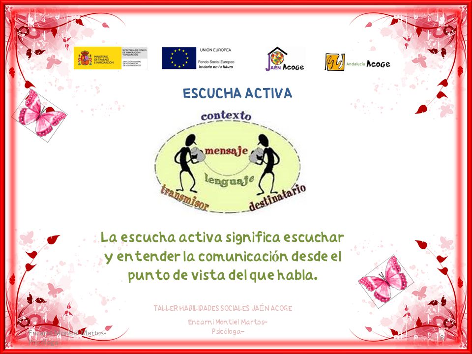 ESCUCHA ACTIVA La escucha activa significa escuchar y entender la comunicación desde el punto de vista del que habla.