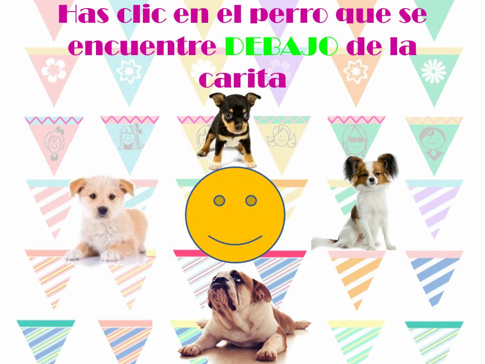 Has clic en el perro que se encuentre DEBAJO de la carita