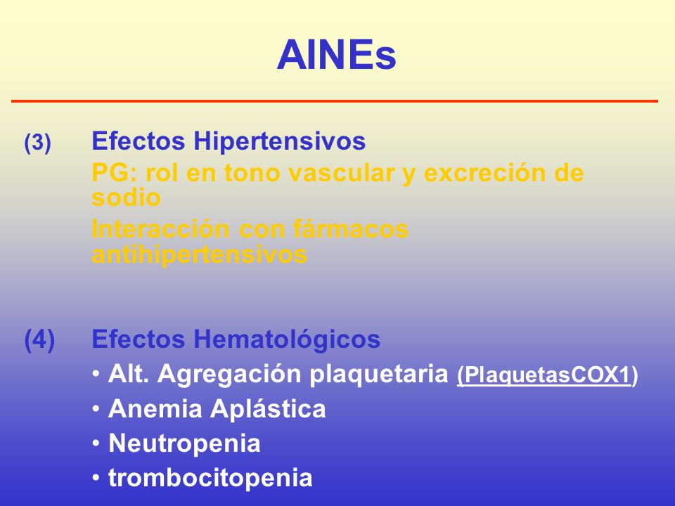 AINEs PG: rol en tono vascular y excreción de sodio