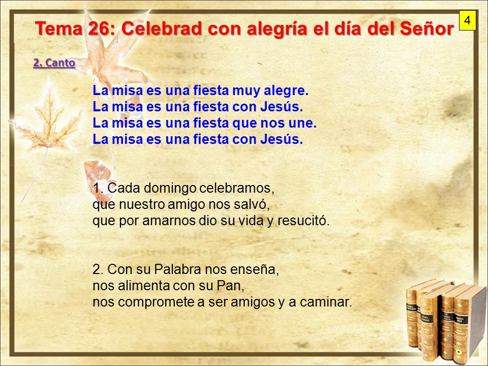 Tema 26: Celebrad con alegría el día del Señor