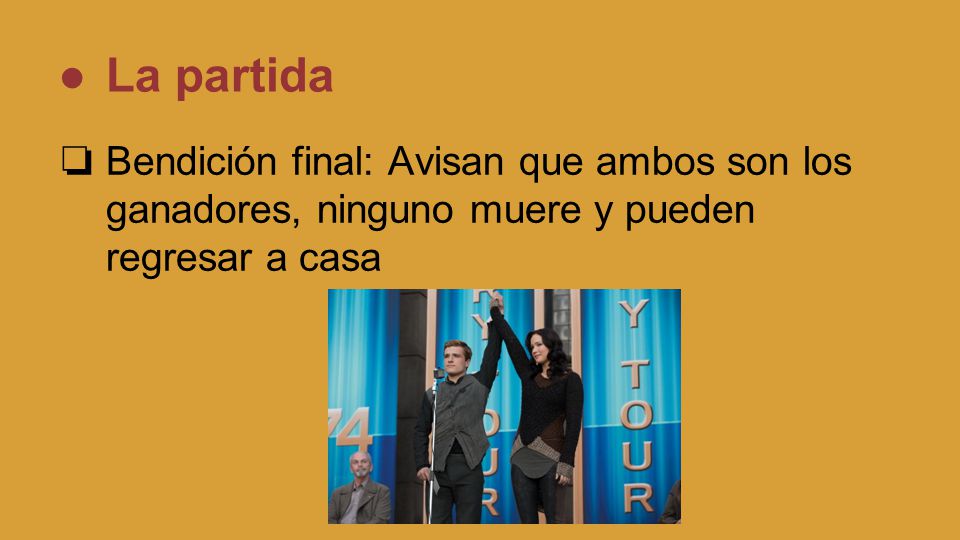 La partida Bendición final: Avisan que ambos son los ganadores, ninguno muere y pueden regresar a casa.