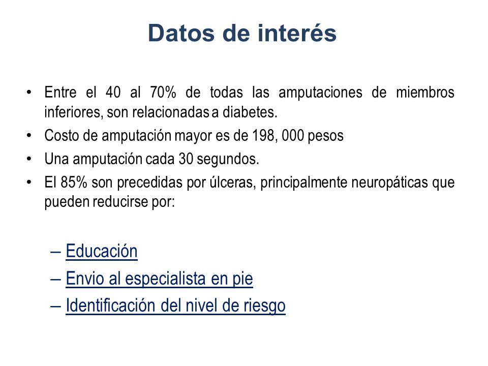Datos de interés Educación Envio al especialista en pie