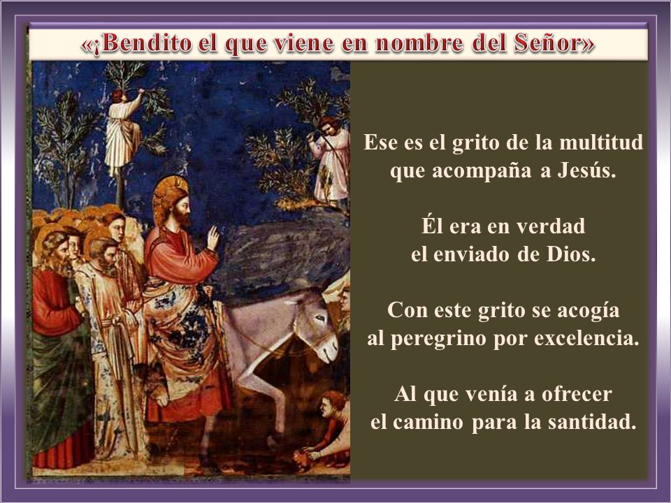 Ese es el grito de la multitud que acompaña a Jesús.