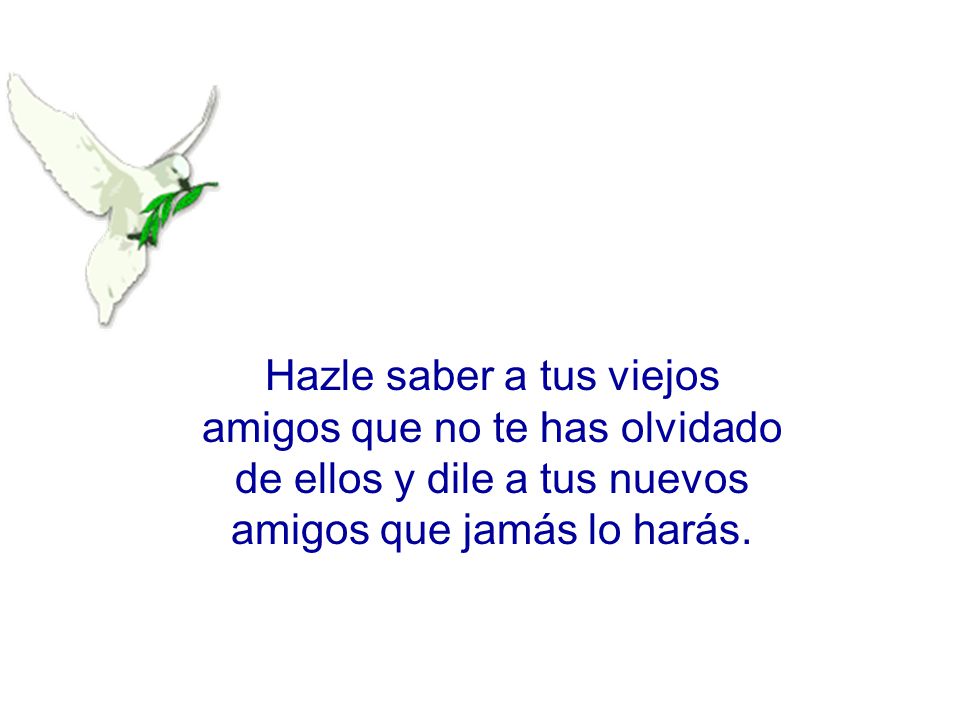 Hazle saber a tus viejos amigos que no te has olvidado de ellos y dile a tus nuevos amigos que jamás lo harás.