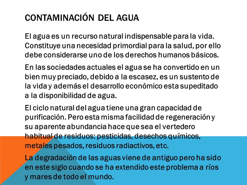 Contaminación del agua