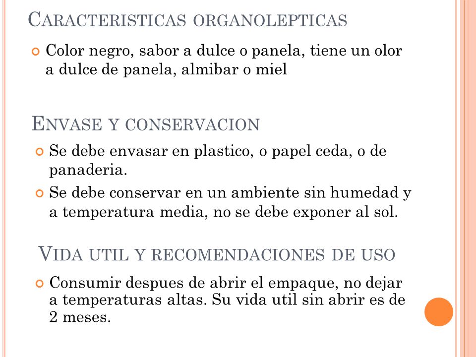 Caracteristicas organolepticas