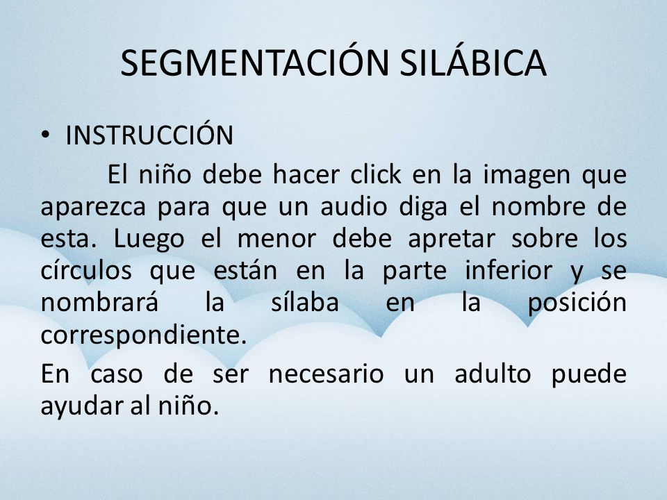 SEGMENTACIÓN SILÁBICA