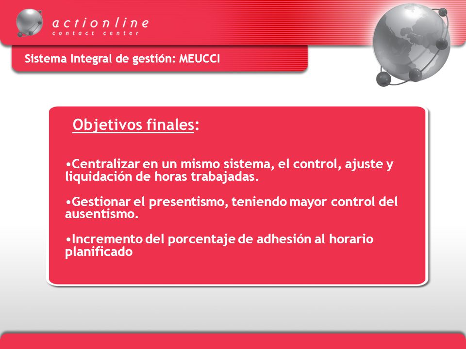 Sistema Integral de gestión: MEUCCI