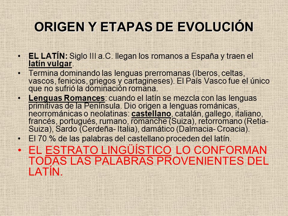 ORIGEN Y ETAPAS DE EVOLUCIÓN