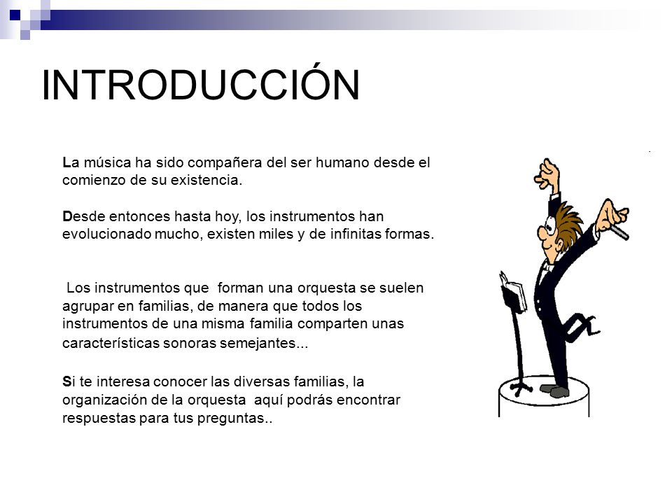 INTRODUCCIÓN La música ha sido compañera del ser humano desde el comienzo de su existencia.