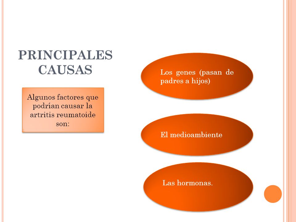 Algunos factores que podrían causar la artritis reumatoide son: