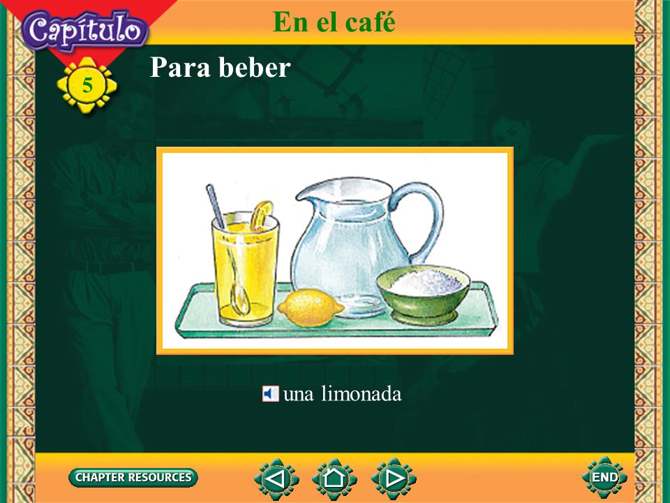 En el café Para beber 5 Missing: image of lemonade (A8) una limonada