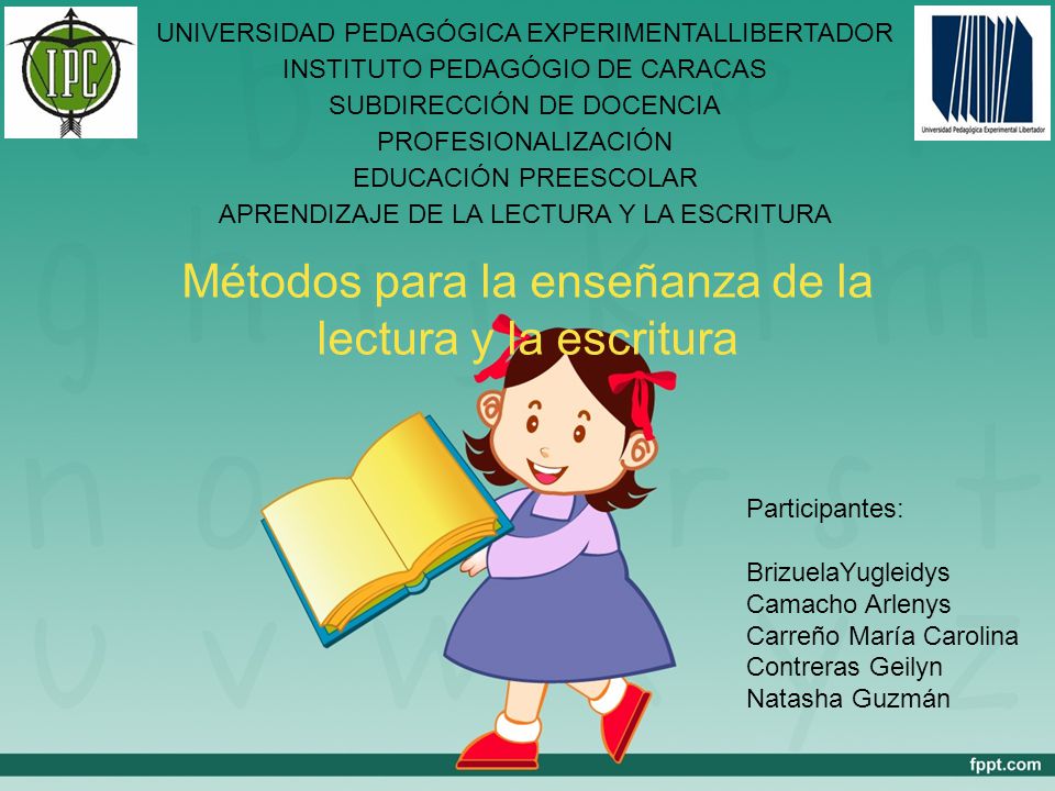 Métodos para la enseñanza de la lectura y la escritura