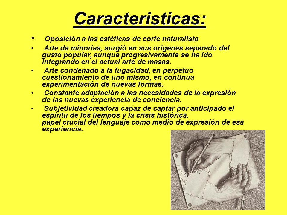 Caracteristicas: Oposición a las estéticas de corte naturalista